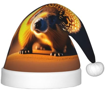 XZDAL Schüchterner Igel-Hut, Weihnachtsmann, glatte Haptik, für Urlaub, Party, Kostüm, Zubehör, Dekoration