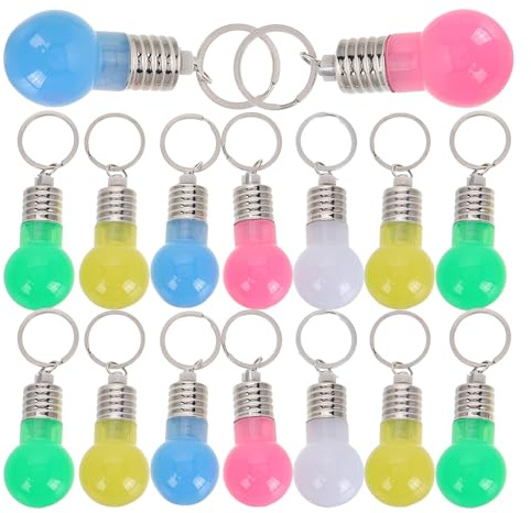 21 Bunte LED Schlüsselanhänger Kleiner Lampen für Weihnachten Party | Kunststoff und Metall, für Schlüssel und Reißverschlüsse, Farbig Leuchtend, 21 Stück für Dunkle Orte Zufällige Farbe