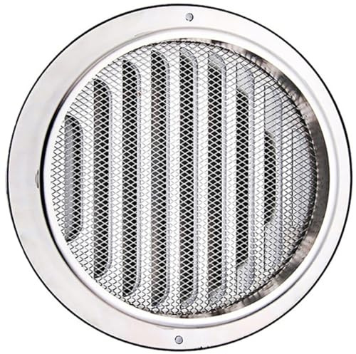 MUCKLILY Stainless Steel Air Vent Hood Rain Cap for Wall Exhaust, 80mm Flat Chimney Rain Cover with Protective Screen Mesh, Weatherproof Ventilation Accessory for Dryer and Kitchen Fans