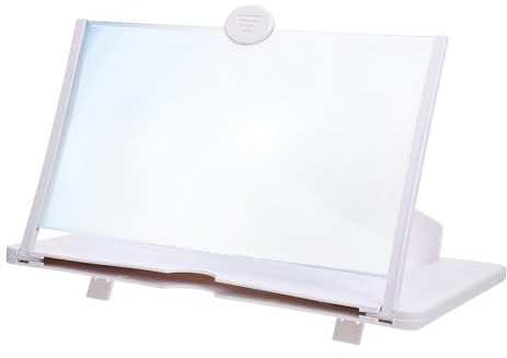 ULTECHNOVO Loupe D'écran Grossissement HD Blanc en Abs pour Téléphone Portable Amplificateur Écran Léger Adapté aux Jeux, pour Salon et Lecture pour Smartphone