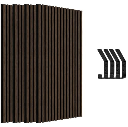 IZODEKOR Selbstklebende Wandpaneele Holzoptik 120x60x2,1cm, Holz Wandpaneele für Wandverkleidung Innen und Schalldämmung, WandDeko Wohnzimmer 4 Stück - 2,88m² Rauchwalnuss