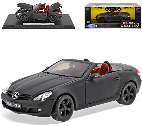 Welly Mercedes Benz SLK Cabrio Slk350 Matt Schwarz 1/18 Modellauto Modell Auto