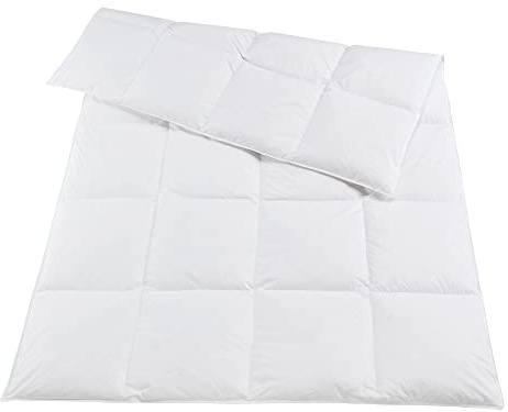 Häussling Home Winter Bettdecke 135x200 cm | Winterdecke, warme Decke, Made in Germany, 90% Daunen, auch für Allergiker geeignet, Bezug 100% Baumwolle,Füllgewicht 720g, Weiß