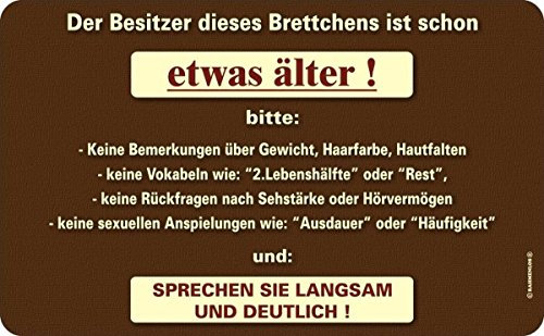 Original RAHMENLOS® Schneidbrettchen: Besitzer etwas älter