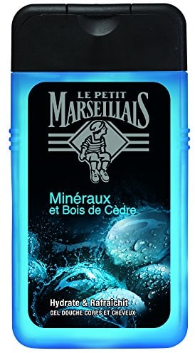 Le Petit Marseillais - Gel Douche Homme Minéraux & Bois de Cèdre (lot de 3 flacons de 250 ml) – Formule 4 en 1 corps, cheveux, visage & barbe – 92 % d'ingrédients d'origine naturelle et pH neutre