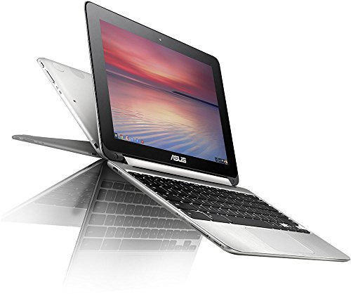 ASUS C100PA 10.1 Inch Chromebook Flip (Rockchip 3288 Processor, 4 GB RAM, 16 GB eMMC, Chrome OS, 1280x800 Touchscreen, HD Web Camera) - Metallic Silver