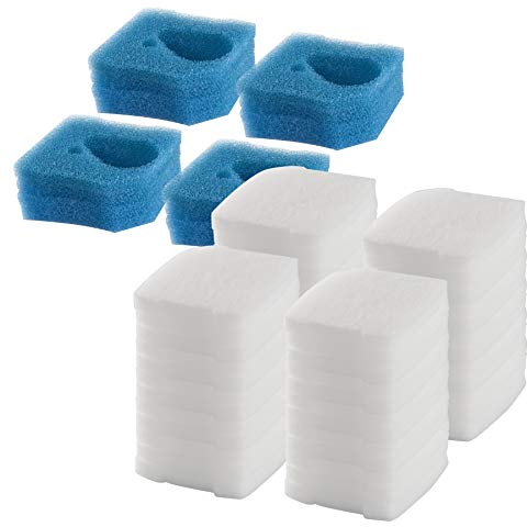 LTWHOME Filterschwamm Passend für Eheim Professional 3 250, 350, 600/2071, 2073, 2074, 2075(12 x Blau+ 48 x Weiß)