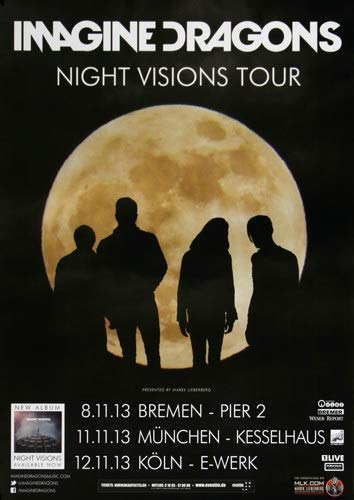 Imagine Dragons - Night Vision, Tour 2013 » Konzertplakat/Premium Poster | Live Konzert Veranstaltung | DIN A1 «