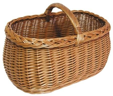 Spetebo Weidenkorb mit Tragebügel (45 x 21 x 30 cm) - handlicher Einkaufskorb aus Weide