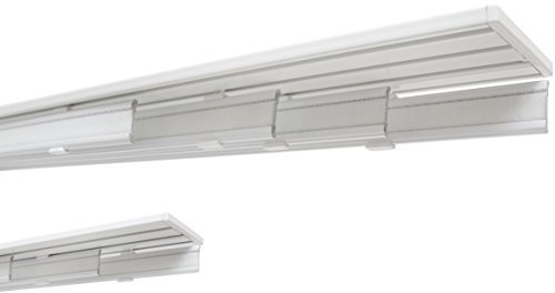 Garduna 1 Stück 60cm Aluminium Paneelwagen/Schiebewagen inkl. Beschwerung # weiss # für Flächenvorhänge/Schiebegardinen