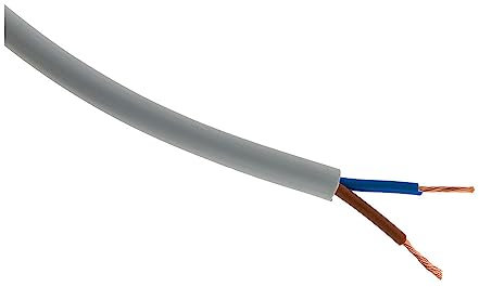 Zenitech Câble d'alimentation électrique HO5VV F 2x 1 Gris 5m