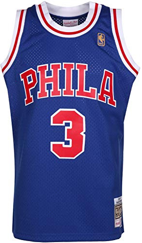 Mitchell & Ness Allen Iverson #3 Philadelphia 76ers 1996-97 Swingman NBA Trikot BLAU, M
