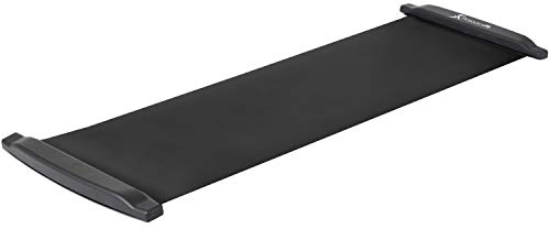ProsourceFit Slide Board Mat for Exercise 6’ with End Stops, Booties & Carrying Bag for Low-Impact Indoor Home Workouts and Sports Training, Schwarz