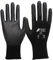 Nitras 6215 Nylon-Arbeitshandschuhe Größe 9, PU-beschichtet, Schwarz, 12 Paar