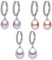 Kim Johanson Damen Perlenohrringe *Nora* aus 925 Sterling Silber mit echten Süßwasser Perlen in Weiß, Rosa oder Lila mit Zirkonia Steinchen besetzt Ohrhänger inkl. Schmuckbeutel (3 Farben)