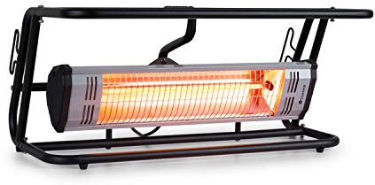 blumfeldt Team Mate Infrarotheizung mit sicherem Überrollkäfig, 1500 Watt, IR ComfortHeat, Schutzklasse IP34, Kabelaufwicklung, Transport-Handgriff, Neigungsschalter, pulverbeschichteter Stahl