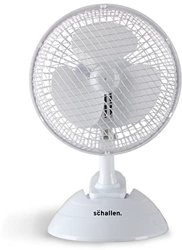 Schallen 6” Mini Small Electric Clip on Fan for Home, Bed, Office, Desktop, Table and Desk with 2 Speed Setting & Quiet Operation (White)