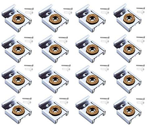 Generies 16Pcs Mirror Hanger Kit with Spring-Loaded Mounting Brackets, Plugs, Screws & Tools for Unframed Bathroom Mirror Glass Wall Hanging