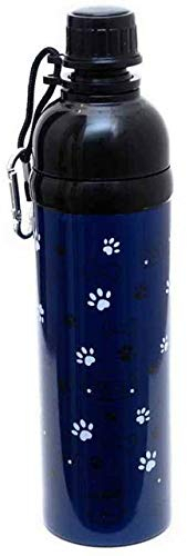 Long Paws Blue Dog Water Bottle Portable Stainless Steel Travel Water Flask For Walking Hiking & Outdoor Activities - Large - 750 ml