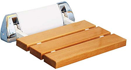 HYCH-Siège De Douche Rabattable, Bois Massif Anticorrosion Stable Et Durable Vieil Homme Baigner Tabouret Auxiliaire, 4 Couleurs,Brown3,32.8cmX32CM