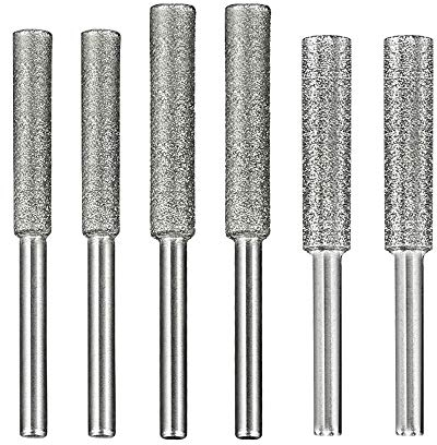 Nifocc 6 Stücke Burr Schleifstein Feile Kettensägenschärfer 3 verschiedene Größe 4mm 4.8mm 5.5mm