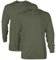 Gildan Unisex's Ultra Cotton Long Sleeve T-Shirt, Style G2400, Multipack, Military Green (2-Pack), L (Pack of 2)