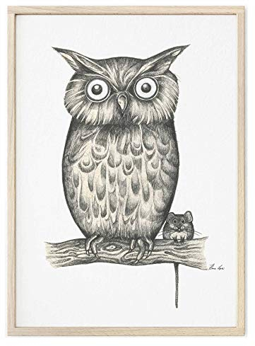Ligarti Kunstdruck | hochwertiges Poster | Künstlerin Hanna Ligeti | (Eule & Maus, A4)
