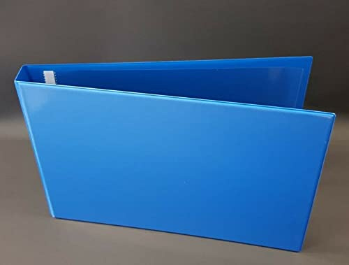 PS-Handelshaus Ringbuch A4 Blau Querformat Ordner mit 50 Prospekthüllen | A4 Ordner in Blau Querformat mit Drahtniederhalter & Sichttasche + 50x A4 Klarsichthüllen in klarer Ausführung.