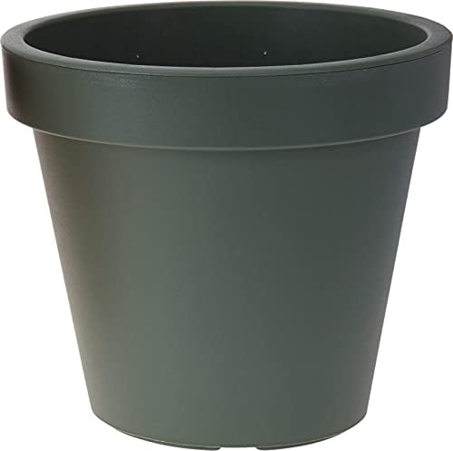 Muddy Hands Large Plant Pot Outdoor Garden Round Flower Tree Plastic Planter (Ø - 60cm, Dark Green)