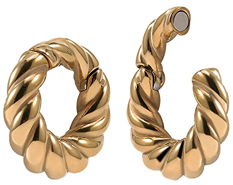 KOOBODY Magnetische Ohrgewichte für gestreckte Ohrmessgeräte 0g (8mm) Edelstahl Ohr schwer baumeln für Frauen Plugs Tunnel Piercing Kit