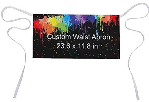 Delantal De Camarera Personalizado Con Foto Y 3 Bolsillos - Delantales De Cintura Personalizar Para Mujer Hombre Con Nombre - Medio Delantal De Camarero Para Trabajar Delantales De Cocina Cortos