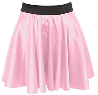 Meek Mercery Gonne casual in raso da ballo minigonne sexy in raso gonna corta da festa S11, rosa chiaro, Taglia unica