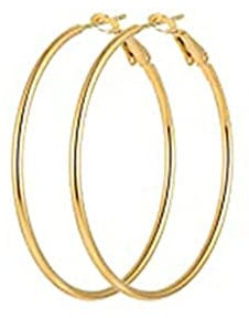 100mm Large Hoop Earrings For Womens Girls Stainless Steel Round Huggie Geometric Big Hoops 14K Gold/Rose Gold/Silver Plated Fashion Gifts Jewelry Hypoallergenic for Sensitive Ears (Gold)