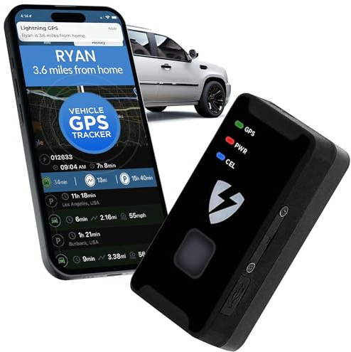 Lightning GPS GL300 GPS Tracker for Vehicles – Real-Time Location Tracking, Anti-Theft & Fleet Management, Speed & Mileage Monitoring, Wireless Hidden Device for Cars & Trucks – Subscription Required