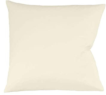 sleepling Satin Kissenbezug, Kissenhülle aus 100% seidig weicher Baumwolle, Bezug Zierkissen, Sofakissen, Kissen, 60 Grad, Ökotex 100, Made in EU, 45 x 45 cm, Creme