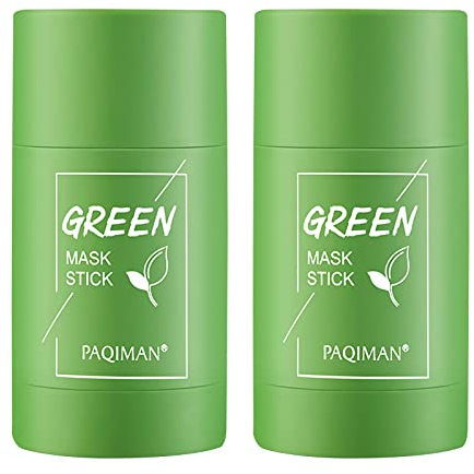 Grüner Tee Maske Stick, 2 Packs Grüner Tee Purifying Clay Stick Mask, Green Mask Stick, Deep Cleansing Smearing Mask Stick, Entfernen Sie Mitesser und Verbessern Sie Akne, Mild und Nicht Reizend