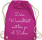 Turnbeutel Rucksack - Aufdruck selbst gestalten - Wunschtext I Geschenk personalisiert - Unisize - Fuchsia - stoffbeutel kindergarten beutel wechselkleidung personalisierte bedrucken sportbeutel