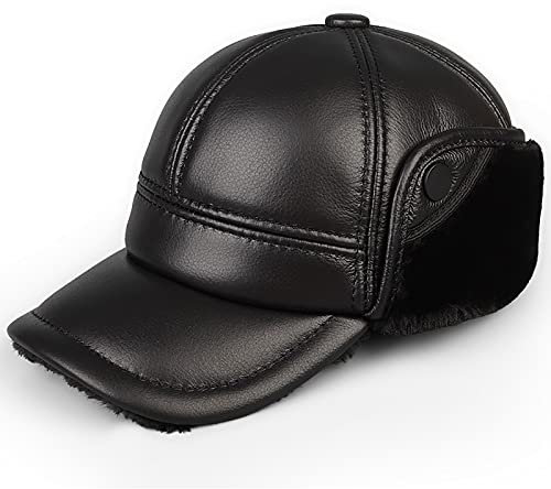 nster Winterhüte, Bomber Hut Herren Bomber Hut Lederkappe Dicke Trooper Trapper Hut Aviator Hut t großen Eahrer Winter