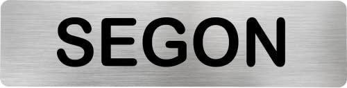 MovilCom® - Señal de acero inoxidable SEGON | Placa puerta EN CATALAN | Señal informativa | Cartel Puerta 200X50mm