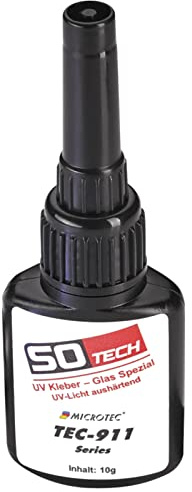 SOTECH UV-Kleber für Glas 10g UV-lichthärtend und farblos | Klebstoff für die Verklebung der Barkonsole OLBIA mit der Glasmontageplatte