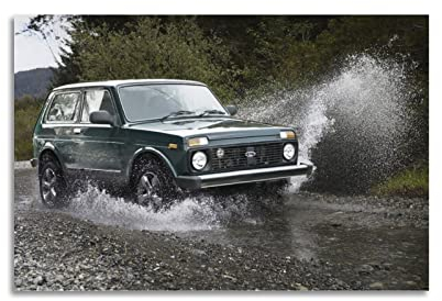 Auto-Poster Lada Niva 4 x 4 Offroad Suv Performance Racing Poster Dekorative Malerei Leinwand Wandposter und Kunstbild Druck Moderne Familie Schlafzimmer Dekor Poster 30 x 45 cm