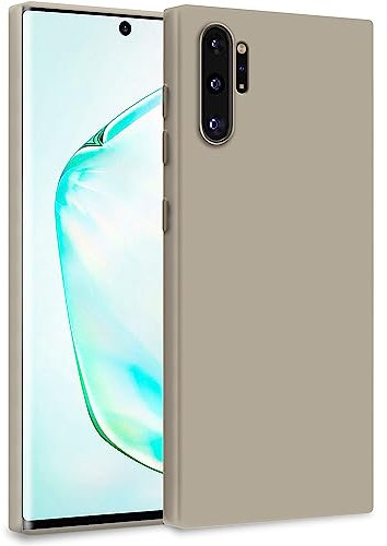 MyGadget Hülle für Samsung Galaxy Note 10 Plus - Zweilagige Handyhülle mit Kameraschutz - Cover mit Innenfutter & Silikon außen - Grau