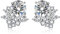 Ohrstecker 925 Silber, Ohrringe Set Elegant Weiss Oval Modeschmuck Zirkonia Piercing Knorpel Ohr 15.2mm