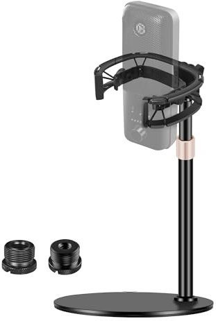 Borenbuir Mikrofonständer mit Stoßdämpfung, speziell für Wave Mic, Anti-Vibrations-Aufhängung, Schockhalterung, Clip, kompatibel mit Elgato Wave:1 und Wave: 3 Mikrofonen