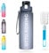 Otto Koning Borraccia 1 Litro Palestra Borracce Fitness Antigoccia, Bottiglia Acqua BPA Free con Apertura Un Pulsante, Spazzola Pulizia Inclusa - Per Scuola, Ufficio, Sport