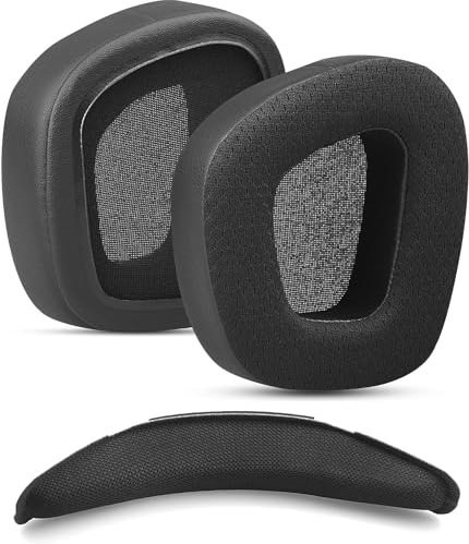 Ersatz-Ohrpolster für Corsair Void/Void Pro/Void Pro RGB/Void Pro RGB SE/Void Pro Elite/RGB Wireless Ohrpolster Gaming-Headsets, Kopfbügel mit Netzgewebe