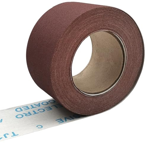 180 Grit Sandpaper Roll, 7.5cm x 15m Aluminium Oxide Emery Cloth Roll Ready-to-Cut Abrasive Sanding Paper for Sanding, Polishing and Rust Removal
