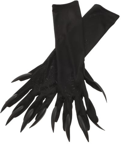 PACKOVE 1 Paar Skelett-Handschuhe Halloween-Kleidung Pailletten-Handschuhe Tier Pfotenhandschuhe Kleider Handschuhe mit Nägeln Halloween-Handschuhe langer Finger Requisiten die