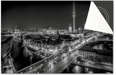 Induktionsschutz von Dietrix - Schutzmatte 78x52cm - Berlin Schwarz Weiß - Base - Für Induktionskochfeld/Induktionsherd - Herdabdeckung Ceranfeld - Helle Unterseite - Herdabdeckplatte