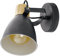 EGLO Wandlampe Coswarth, Deckenlampe Vintage, Industrial, Retro, Wandleuchte innen aus Stahl und Holz, Anthrazit, Creme-Weiß, Natur, Spot mit E27 Fassung, FSC zertifiziert